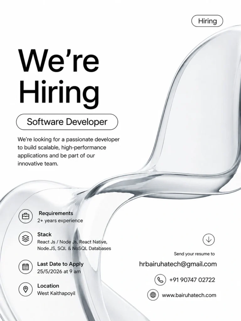 hiring poster done-for bairuha tech done by the best digital marketing analyst in sharjah.